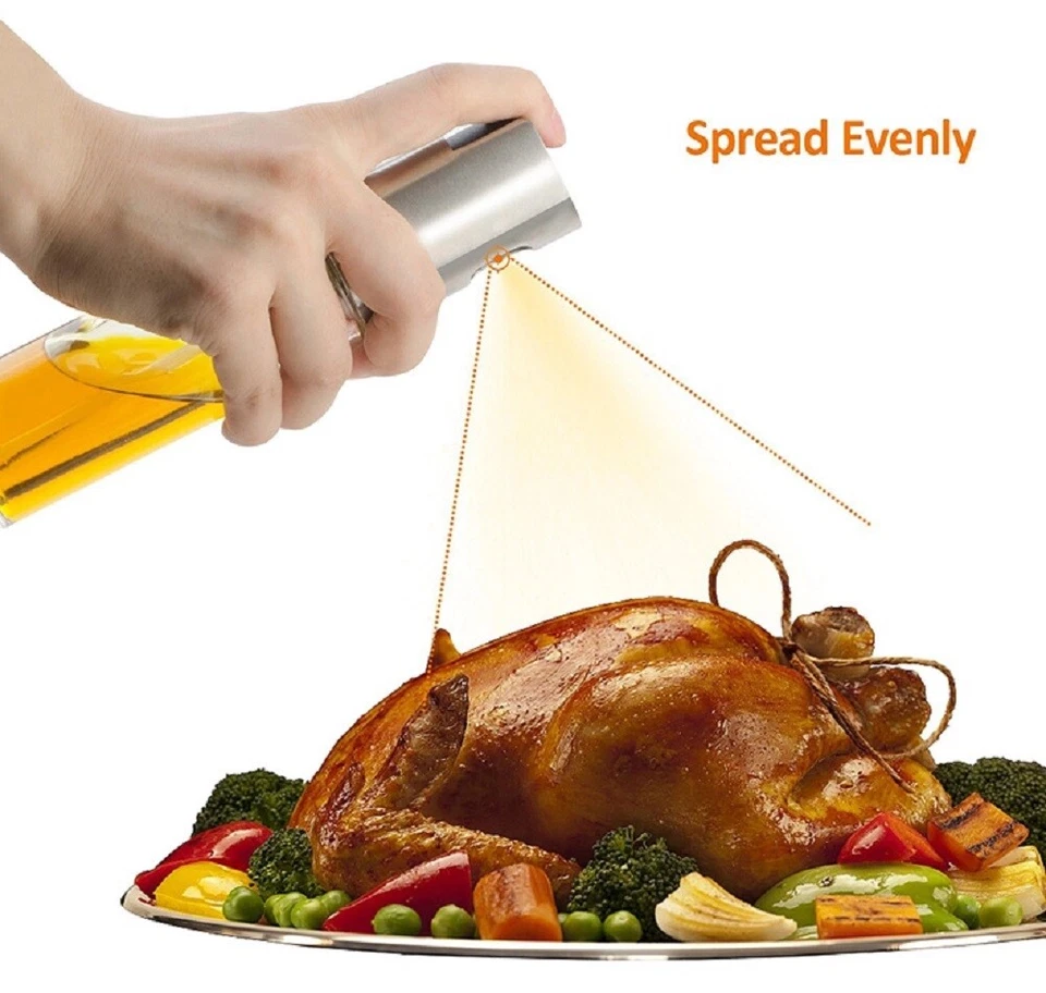 Stainless Steel Olive Oil Sprayer Mister – Refillable Cooking Spray Bottle - Image 4 of 4
