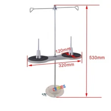 2-Spool Metal Thread Stand Screw Mount for Industrial & Home Sewing Machines