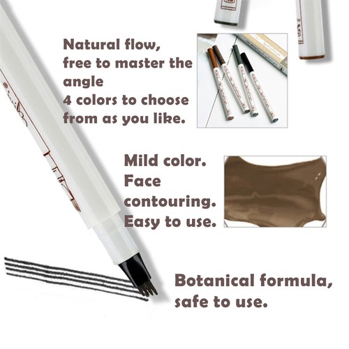 Microblading Tattoo Eyebrow Ink Pen Long Lasting Eye Brow 3D Fork Makeup Pencil - Picture 7 of 17