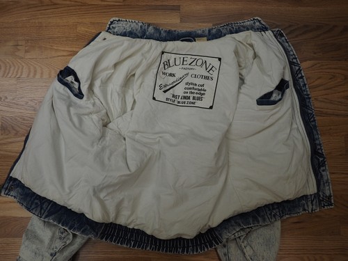 Vintage Blue Zone Acid Wash lined trucker Jean Jacket Size medium - Picture 6 of 7