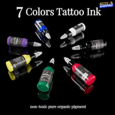 Neebol Tattoo Ink Set 7pc Primary Bold Colors Toner 1oz 30ml Bottles PMU