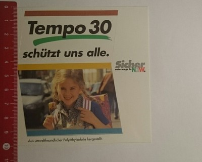 Aufkleber/Sticker: sicher unterwegs in NRW Tempo 30 (26011763)