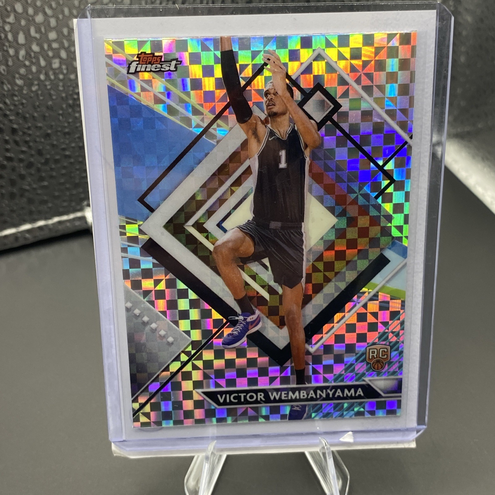 2023-24 Topps Finest Victor Wembanyama RC RARE Checkerboard Refractor #271 Spurs