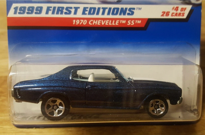 Hot Wheels 1970 Chevy Chevelle SS Blue w/ White Stripes 1:64 1999