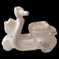 Italian Berger Ceramic Vespa Scooter Figure Iridescent Floral Art Hand Painted