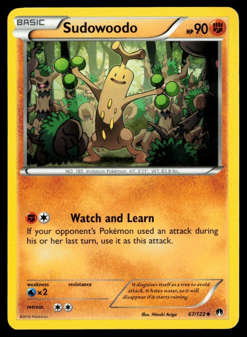2016 XY - BREAKpoint Sudowoodo #67 Non Holo Pokemon Card