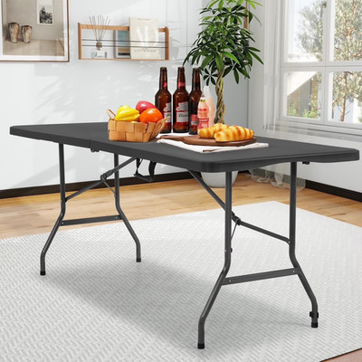72'' Folding Design Utility Table, Black