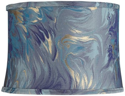 Springcrest Cece Blue Multi Swirl Softback Drum Shade 13x14x10 (Spider)