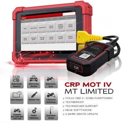 LAUNCH Diagnosegerät CRP MOT IV MT OBD2 PKW & Motorrad Limited Edition 2026