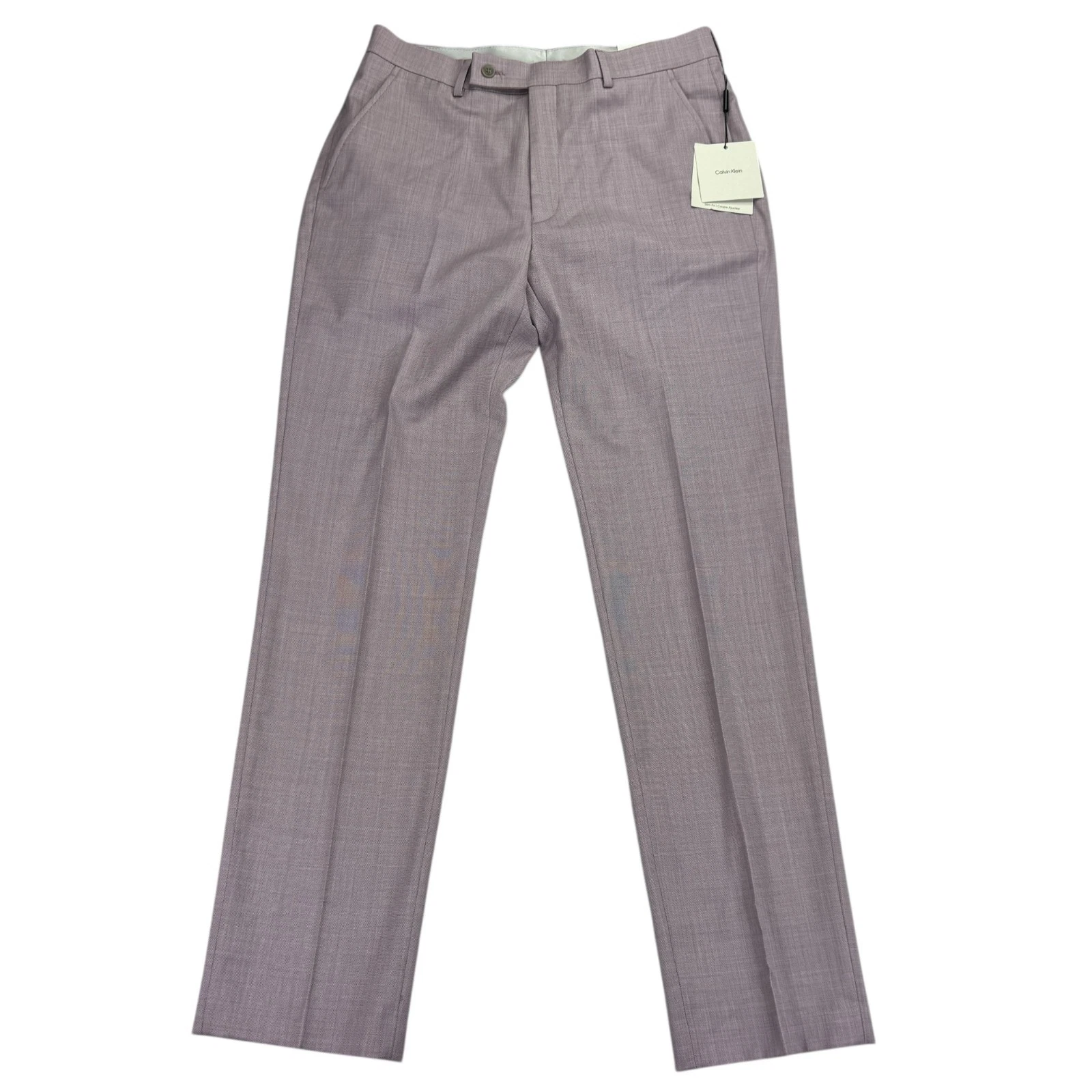 Calvin Klein Mens X Jace Slim Fit Sharkskin Wool Blend Suit Pants Pink 32x32