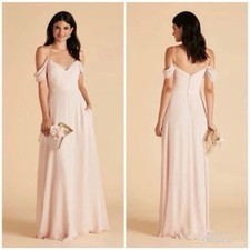 BIRDY GREY Devin Convertible Dress Chiffon Pale Blush Pink Size XS Bridesmaid