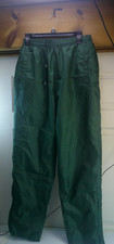 Vintage unisex Windbreaker track Jogger Pants Size med Zip Ankle Green