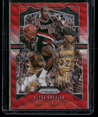 2019-20 Panini Prizm #23 Clyde Drexler Prizms Ruby Wave