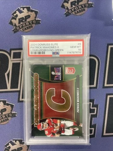 2024 Donruss Elite #6 Patrick Mahomes Lombardi Bound Green PSA 10