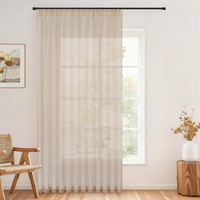 Topfinel Voile Gardinen VorhäNge Mit KräUselband In Leinen-Optik Transparent FüR