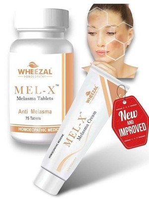 Wheezal Homeopathy Mel-X (75 Tablets + 25gm Cream) Combo Pack for Pigmentation