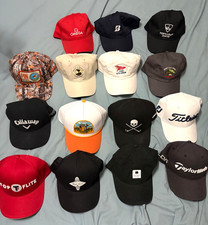 15x GOLF HAT CAP LOT SPORTS PGA BLACK CLOVER TOP FLITE BIRDIE BOSS SHANK IT PGA