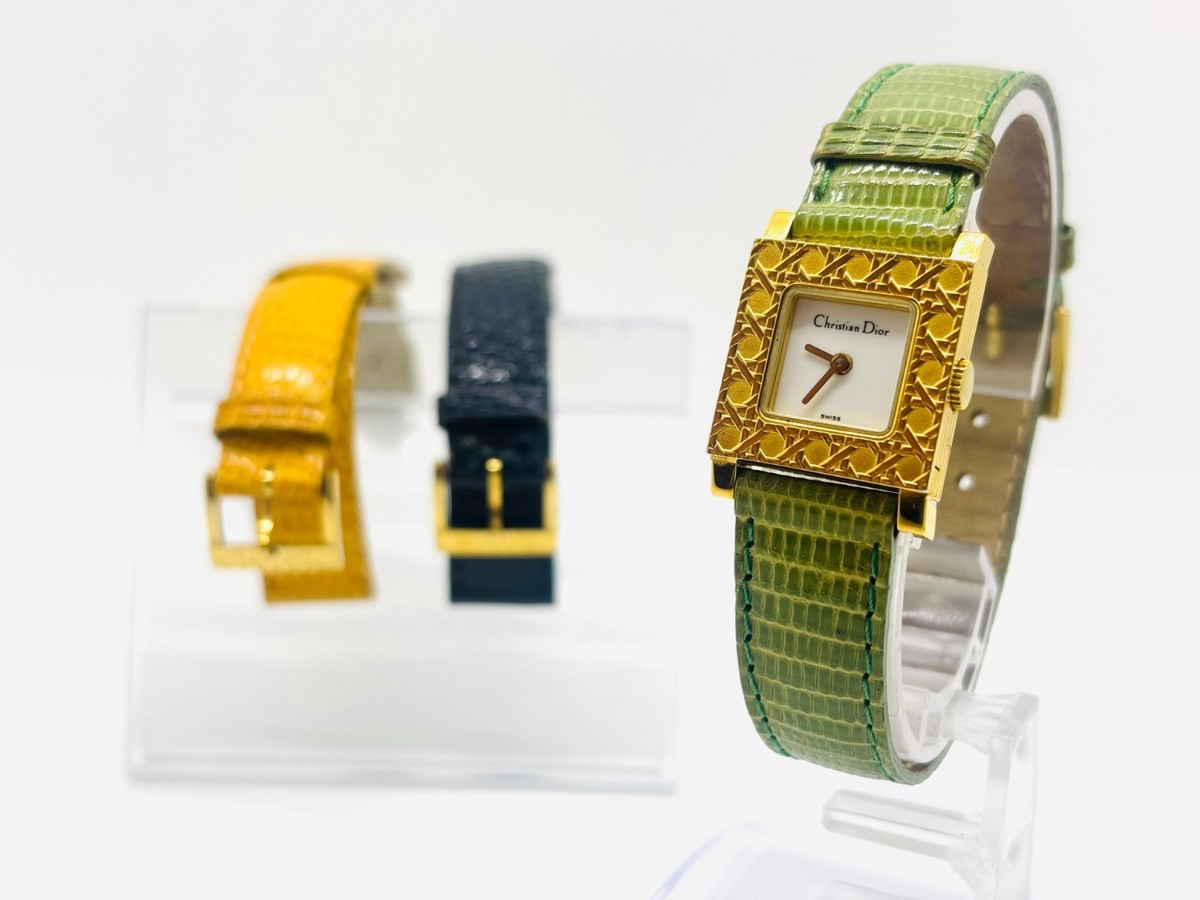 Near Mint] Christian Dior D60-159 La Parisienne Watch w/ 3 Belts