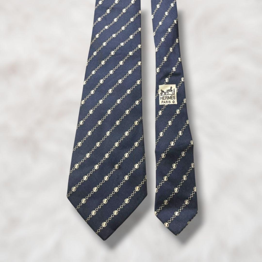 Excellent condition HERMES striped pattern chain … - image 2