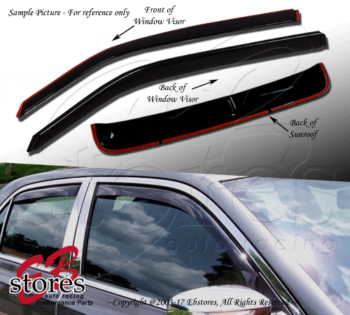 In-Channel Rain Guards Visor Sun roof Type 2 5pc Ford E250 Econoline 1995-2006 - Picture 3 of 5