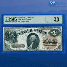 Fr.29 1880 $1 One Dollar "LARGE BROWN SEAL" Legal Tender Note, PMG VF 20 #97611