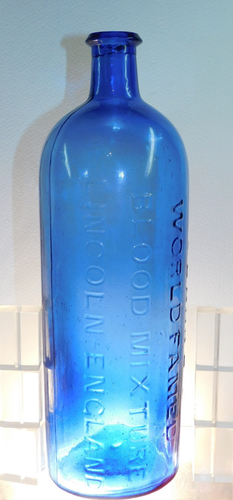 ROYAL COBALT BLUE "CLARK'S" World Famed BLOOD Mixture - Lincoln England c1900's - Picture 5 of 8