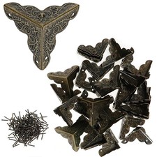 Bitray 48pcs Antique Corner Decorative 0.98X0.98X0.98inches, Bronze