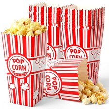 20 Pack Red White Popcorn Containers 46 OZ Bulk Popcorn Buckets for Sale