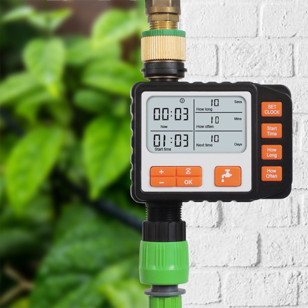 3 Separate Programs Water Timer 3in Large Screen IP65 Waterproof Auto And Manual