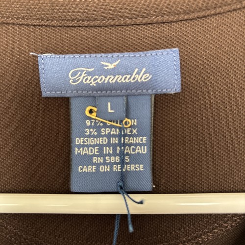Polo Faconnable Mujer Marrón Talla L Manga Larga - Imagen 3 de 7
