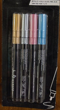 4 Piece Chalk Markers Gold Silver Pink Blue 2MM Fine Point New