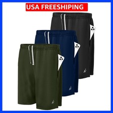 3 Pack Men's Athletic Shorts Quick Dry Lightweight Workout Running Gym Shorts...