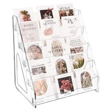 5-Tier Clear Acrylic Card Display Stand for Greeting Cards Trading Cards