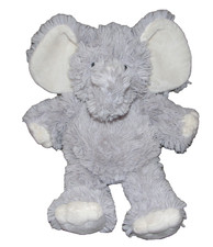 FIRST IMPRESSIONS STUFFED PLUSH ELEPHANT GRAY FLUFFY SHAGGY SUPER SOFT 13"