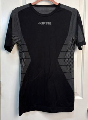 Kipsta Women's Top Large Dri-Fit Black Shirt Sleeves Running/Jogging/Gym Shirt