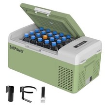 FC15 Portable 12v Refrigerator, -4 -68 Fast Cooling Car 16QT Green