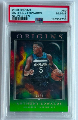 PSA8 2023-24 Panini Origins Neon Green - ANTHONY EDWARDS  #16/25
