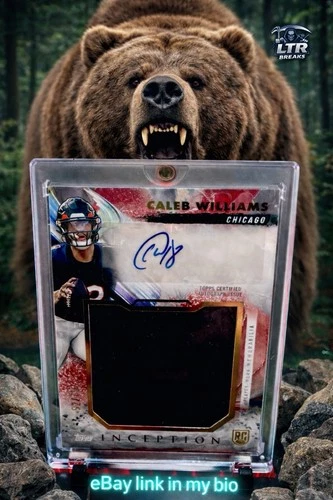2024 Topps Inception - Franchise Relic Autographs Caleb Williams Red /75 (RC)