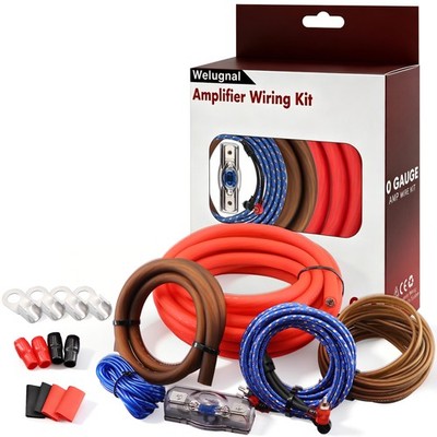 0 Gauge CCA Amplifier Wiring Kit 3000W Complete - Copper Clad 0