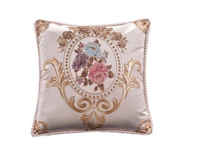 48x48cm bestickter Jacquard Kissenbezug Blumen europäischer Stil Neu