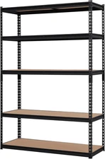 5 Tier Heavy Duty Storage Shelves, 48" W X 24" D X 72" H Adjustable Metal Shelvi