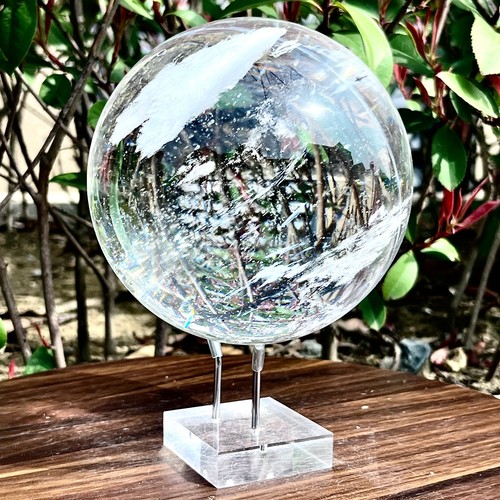 4.86LB 123mm Clear melting Quartz sphere Quartz White Crystal ball Healing - Picture 4 of 12