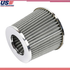 Silver 3 Inlet High Flow Clamp-on Cold Air Intake Filter Cleaner 76mm Cone Dry Silver 3 Inlet High Flow Clamp-on Cold Air Intake Filter Cleaner 76mm Cone Dry