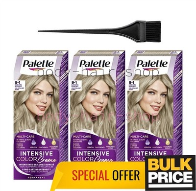 Palette 9-1 Cool Extra Light Blonde 3-Pack Hair Color Cream Salon-Style