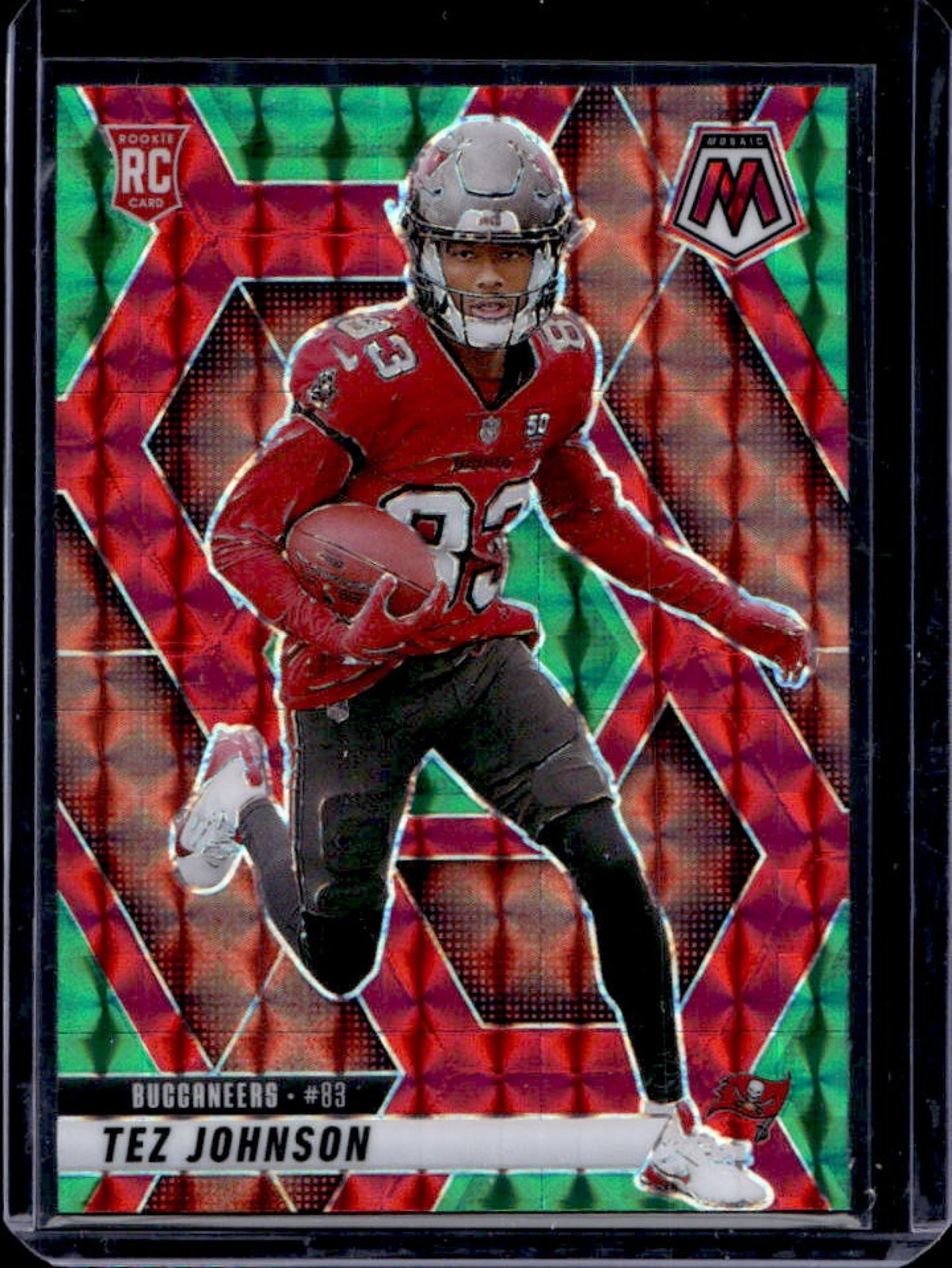 2025 Mosaic Tez Johnson Rookies RC Choice Red & Green Prizm #316 Buccaneers