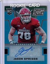 Jason Spriggs 2016 Prizm Draft Picks Blue Auto RC Indiana Hoosiers -Packers #193