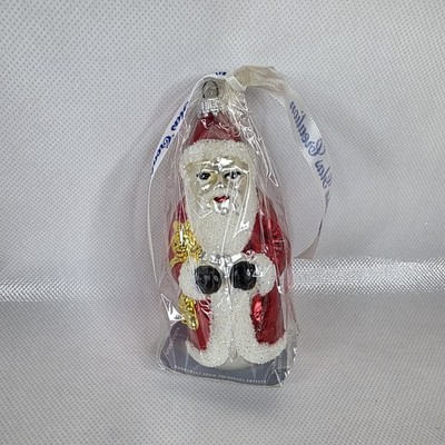 Vintage Krebs Lauscha Glass Creation 4'' Santa Claus Teddy Toy Christmas Ornament