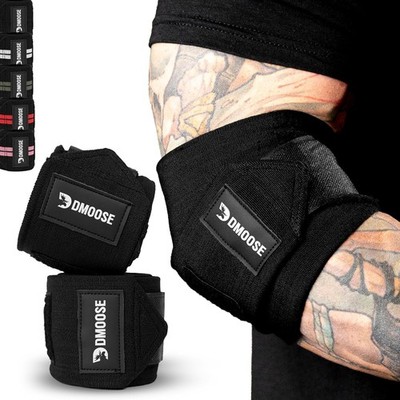 DMoose Fitness Elbow Wraps for Weightlifting (Pair) 40'' 40'', Black. 