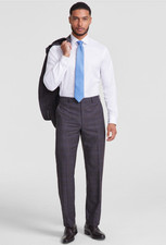Michael Kors Men Classic Fit Wool Blend Suit Pants Brown/Blue Size 32X32