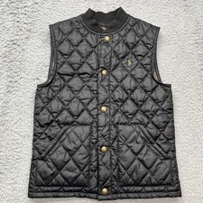 Polo Ralph Lauren Diamond Quilted Vest Boys 7 Chocolate Brown Camo Interior